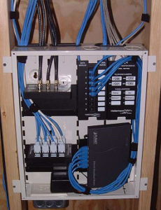 Structured cabling enclosure with data cables